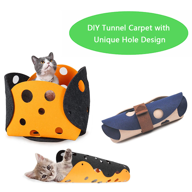 Deformable Felt Pom Cat Tunnel