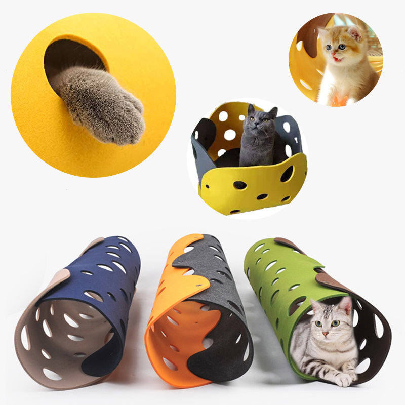 Deformable Felt Pom Cat Tunnel