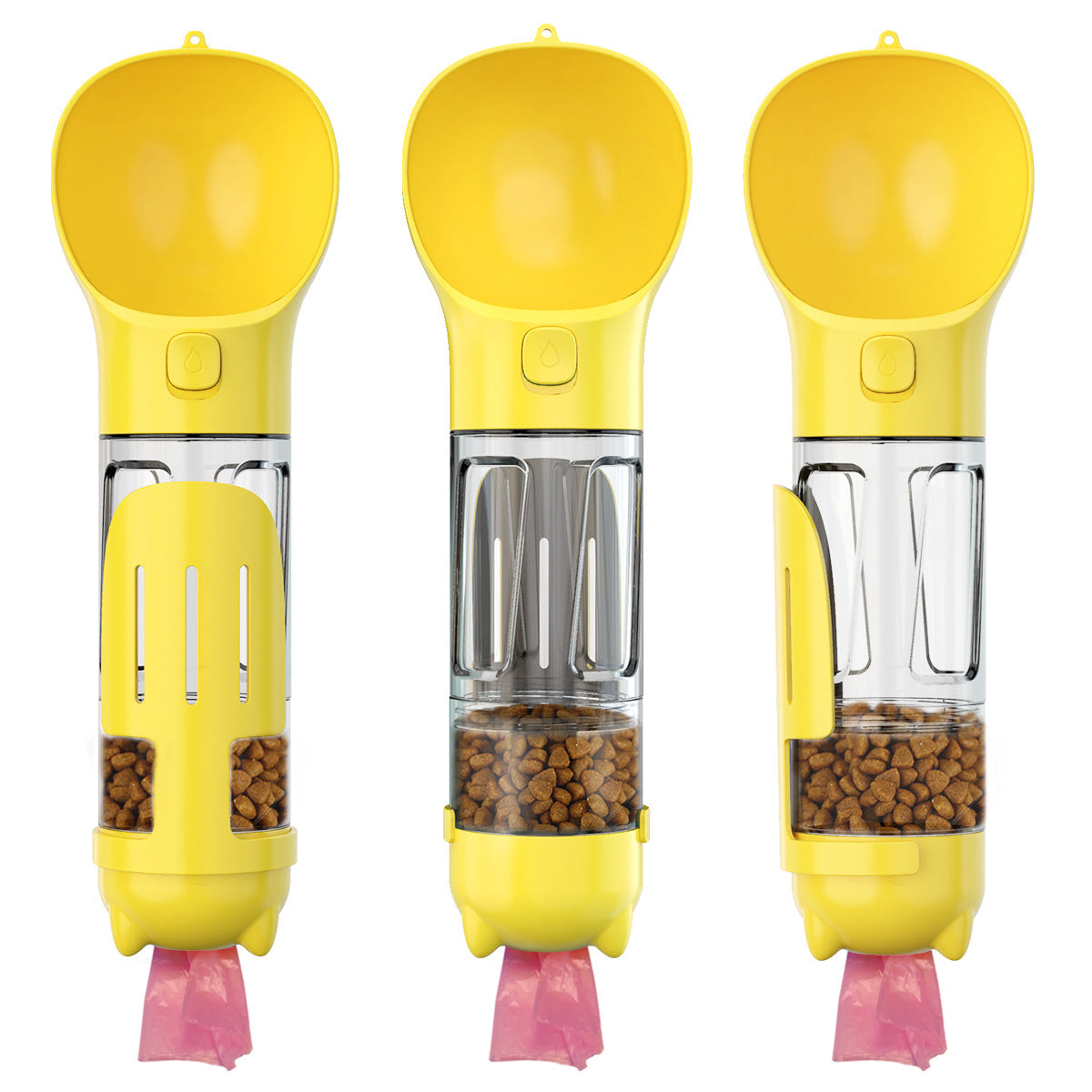 Portable 3-in-1 Pet Companion Water Bottle Food Feeder