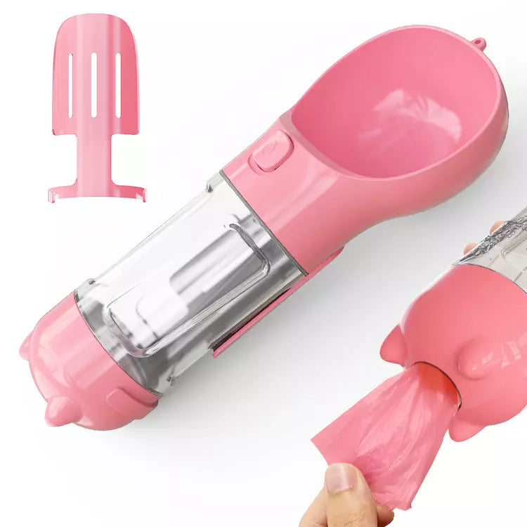 Portable 3-in-1 Pet Companion Water Bottle Food Feeder
