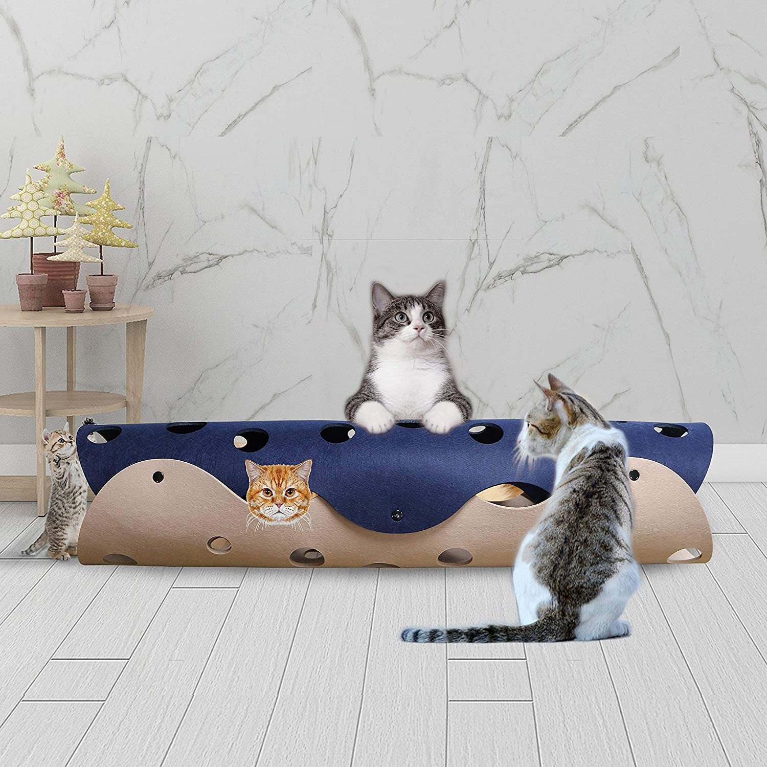 Deformable Felt Pom Cat Tunnel