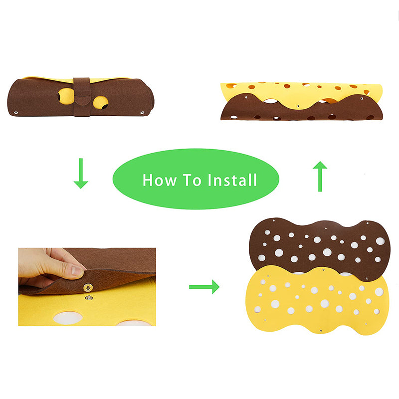 Deformable Felt Pom Cat Tunnel